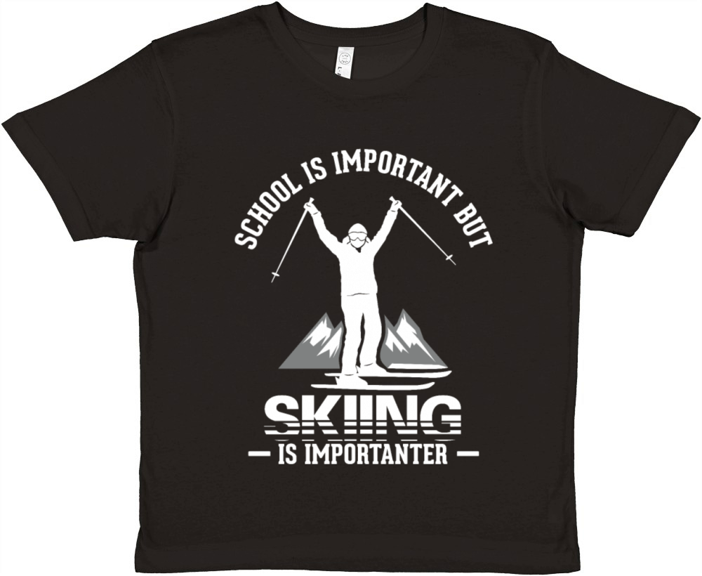 Ski Vintage Slogan Funny Skier Premium Kids Crewneck T-shirt