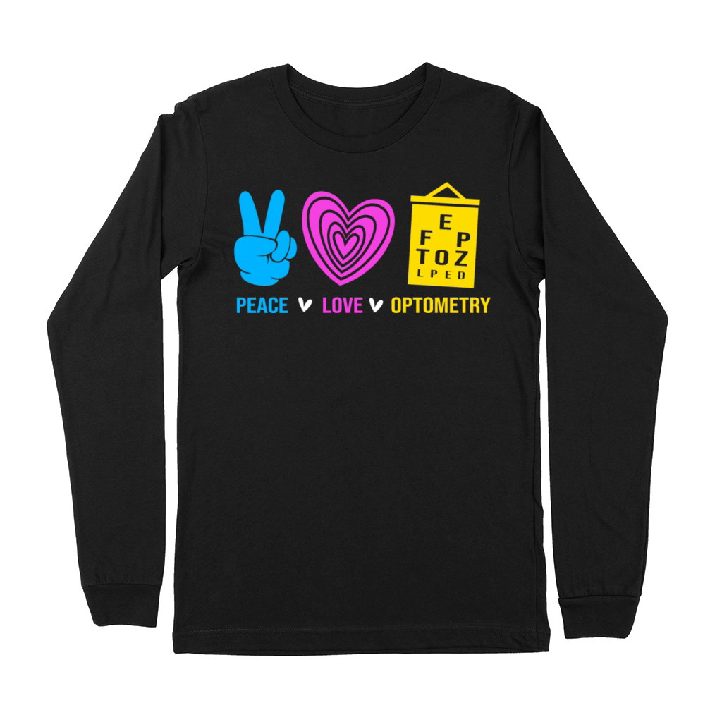Eye Doctor Optometrist Peace Love Optometry Premium Long Sleeve