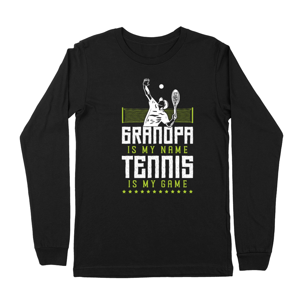 Funny Tennis Player Racket Grandpa Premium Long Sleeve