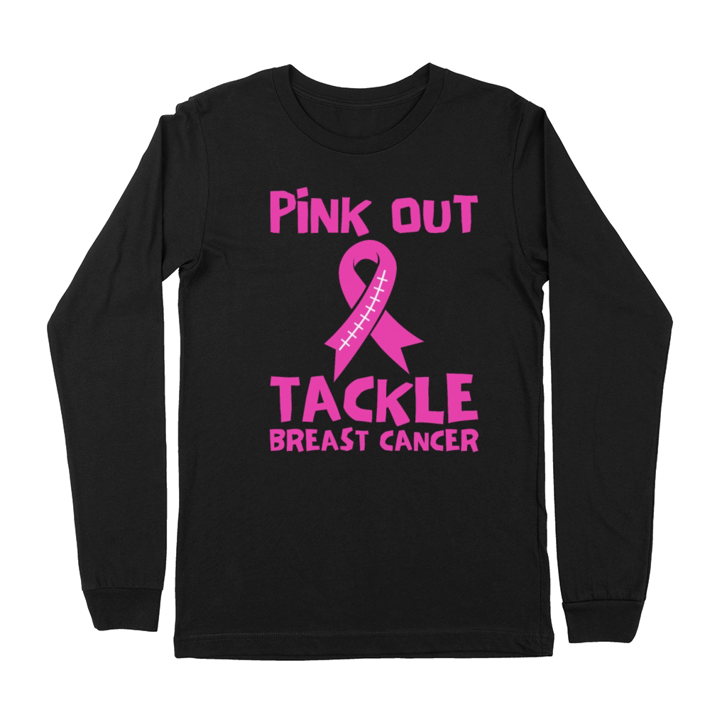 Pink Out Tackle Breast Cancer Support Premium Long Sleeve