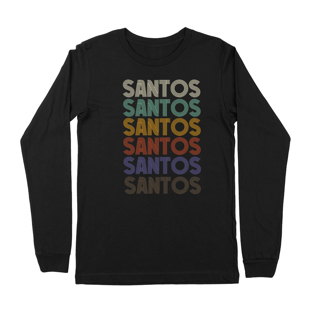 SANTOS First Name Retro Pattern Vintage Stylet Premium Long Sleeve