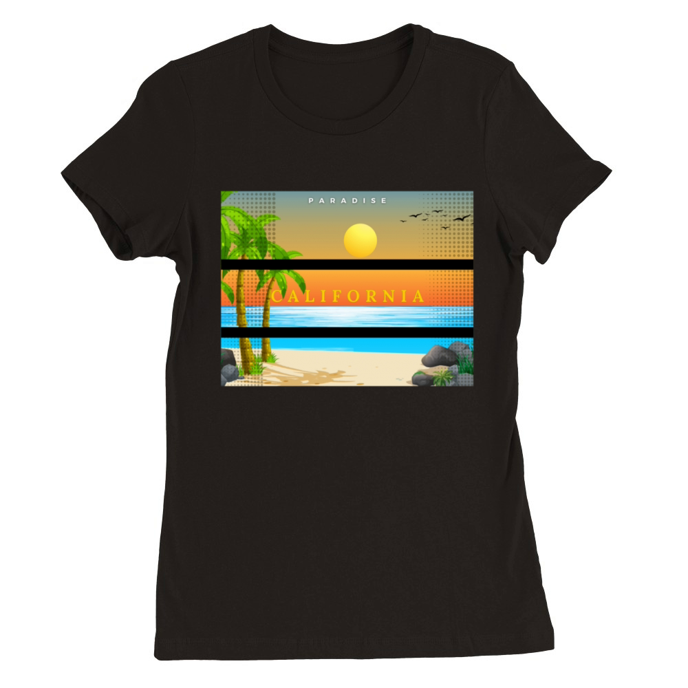 California Beach Premium Womens Crewneck T-shirt