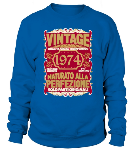 50 Compleanno 50 Uomo Anni Retro Vintage 1974 Reg Sweatshirt Unisex