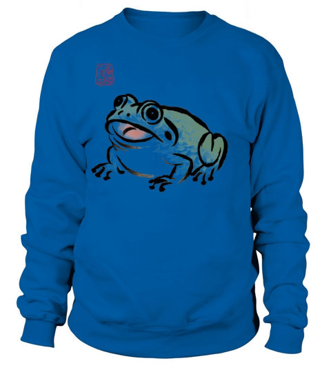 Grumpy Frog Illustration - Funny Animal Art Sweatshirt Unisex