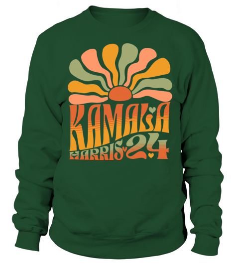 kamala harris 24 retro flower harris walz democrat Sweatshirt Unisex
