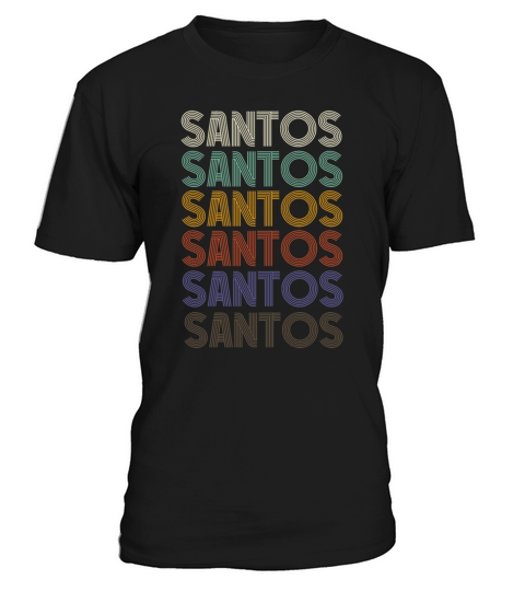 SANTOS First Name Retro Pattern Vintage Stylet T-Shirt Unisex