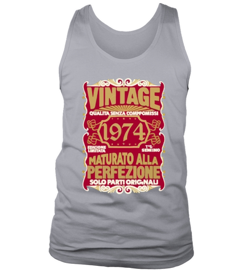 50 Compleanno 50 Uomo Anni Retro Vintage 1974 Reg Tank Top Unisex