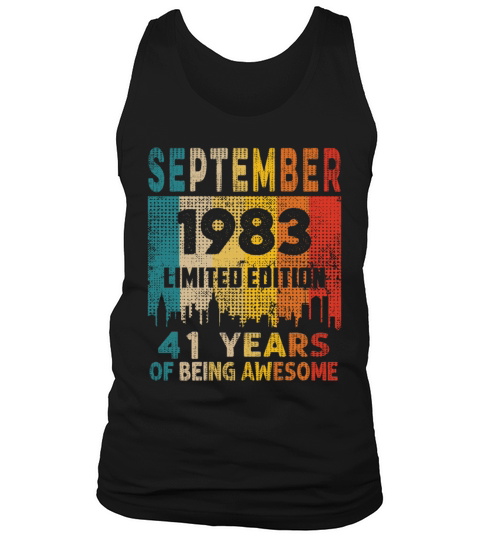 Born in SEPTEMBER 1983 Vintage 41st Birthday Gift Tank Top Unisex