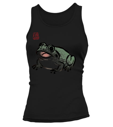 Grumpy Frog Illustration - Funny Animal Art Tank top Woman