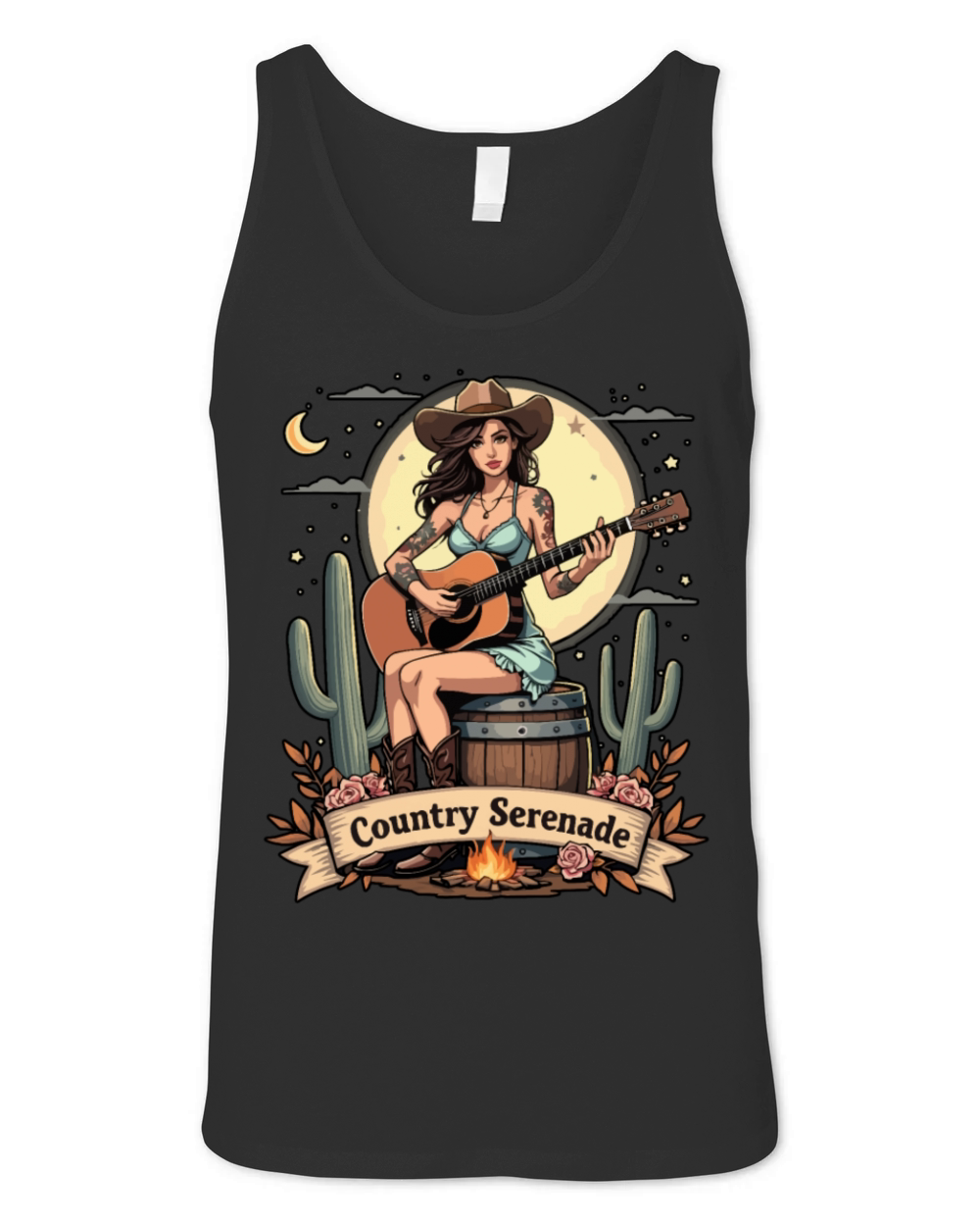 Country Serenade Pinup Vibes Unisex Jersey Tank