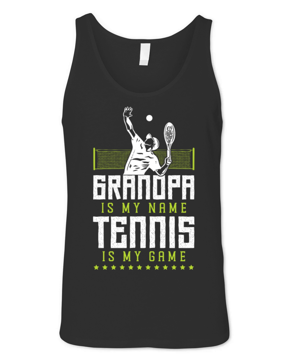 Funny Tennis Player Racket Grandpa Unisex Jersey Tank