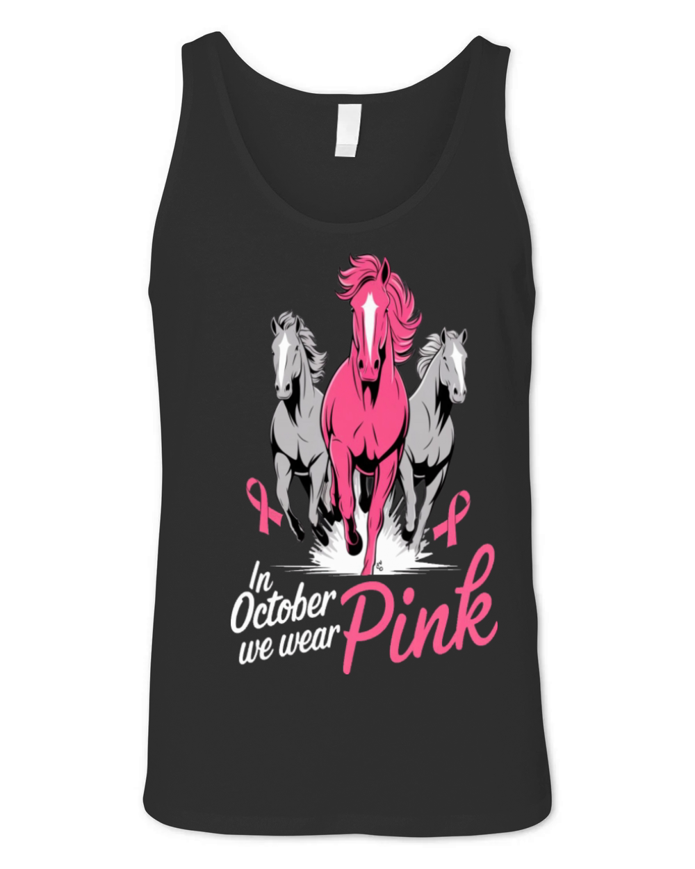 In October We Wear Pink Horses Unisex Jersey Tank