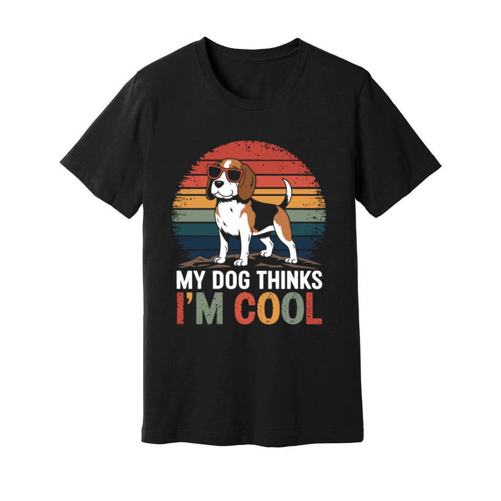 Beagle My Dog Thinks Im Cool Unisex Jersey Tee