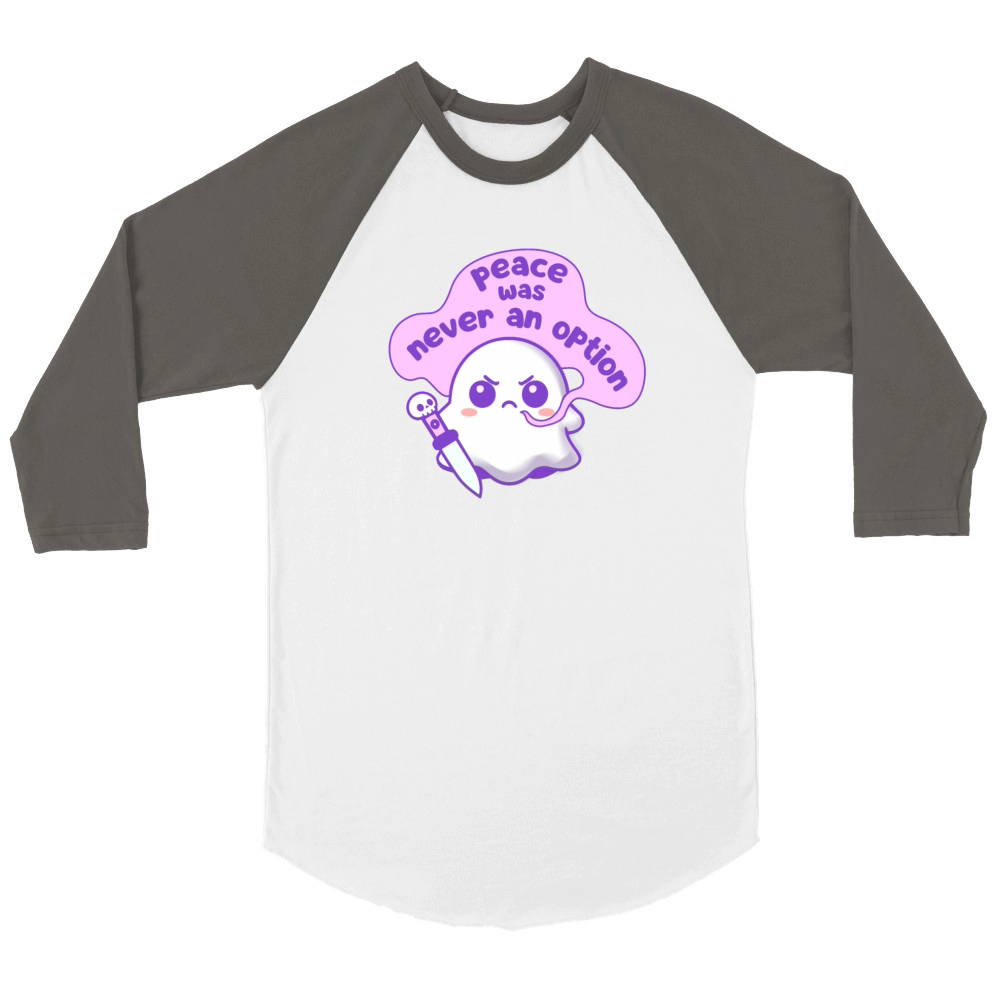 Cute Ghost - peace was never an option Unisex ¾ sleeve Raglan T-shirt