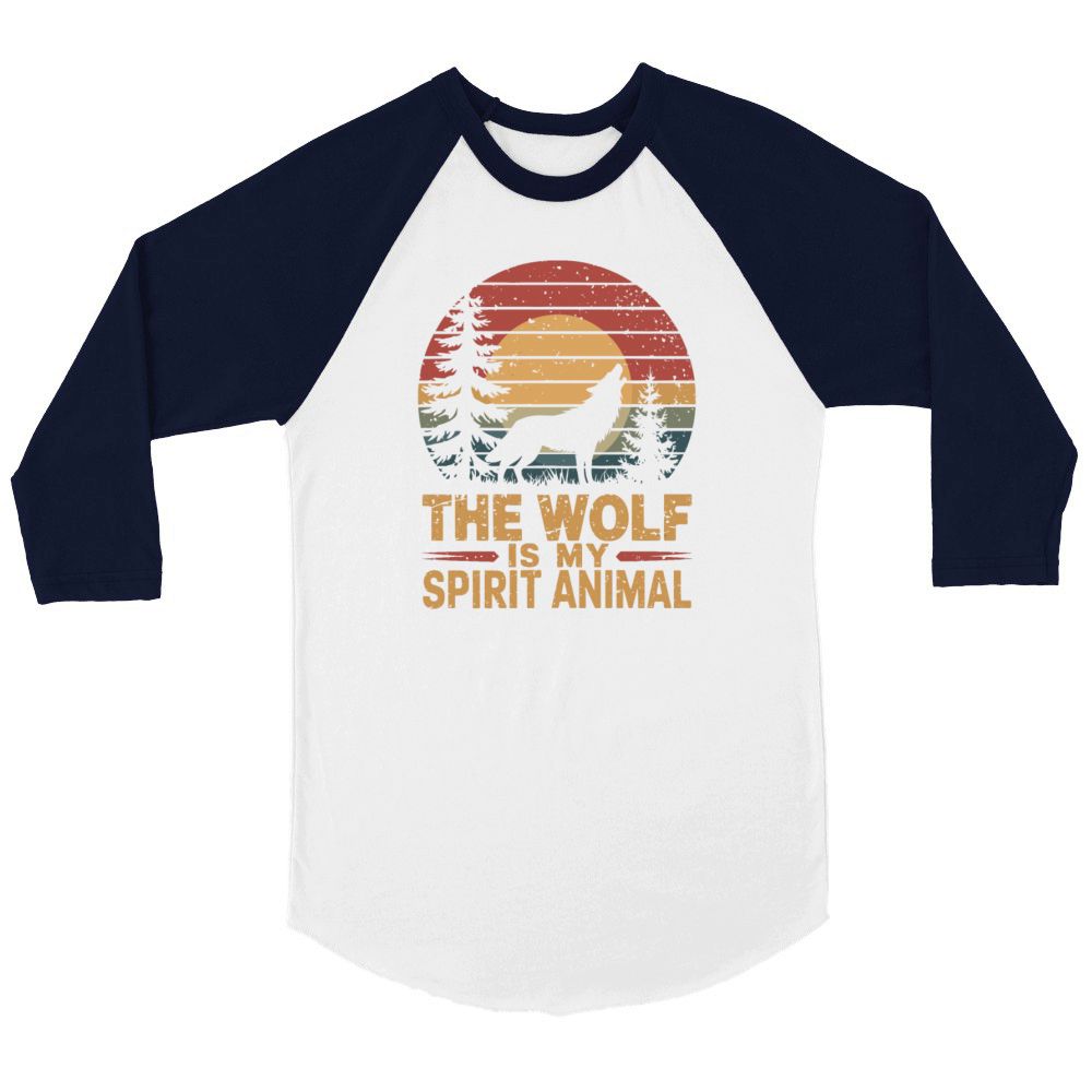 The Wolf Is My Spirit Animal Howling Wolf Unisex ¾ sleeve Raglan T-shirt