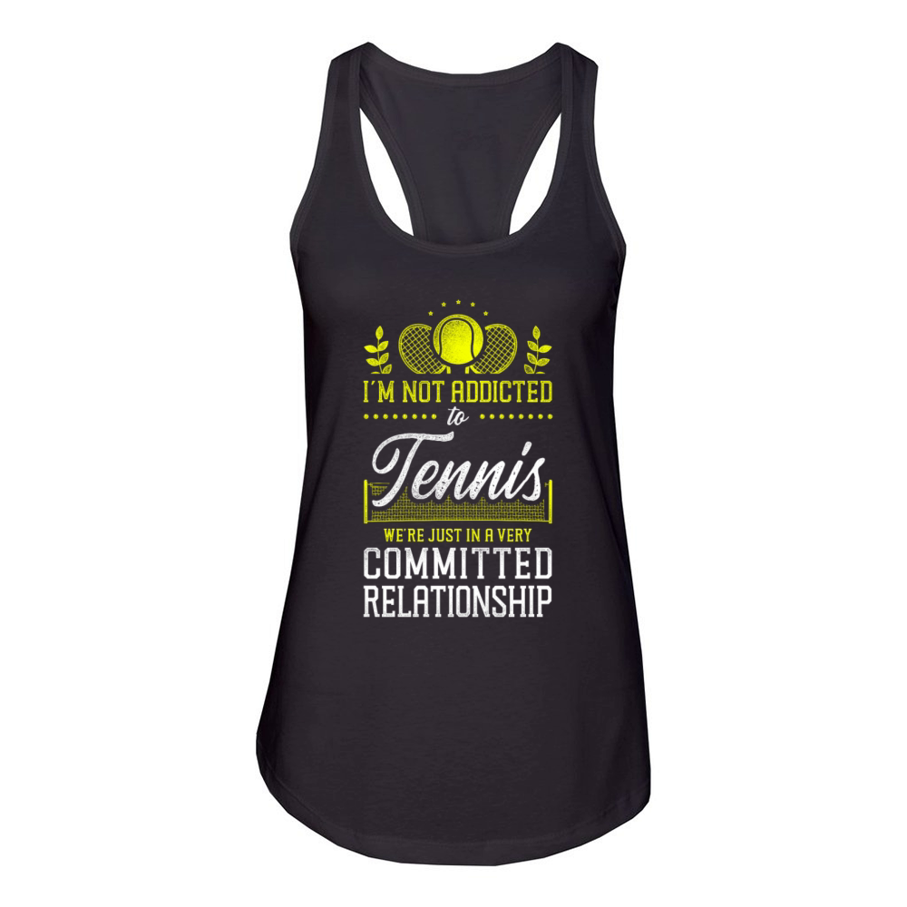 Funny Tennis Player Racket Im Not Women's Racerback Tank
