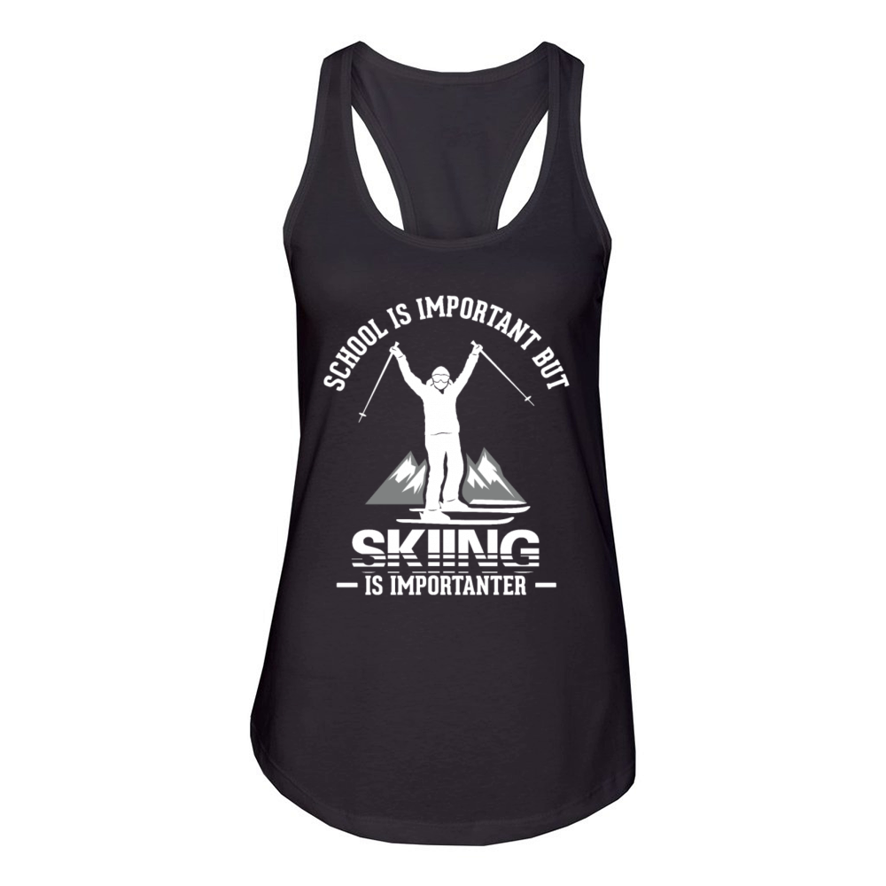 Ski Vintage Slogan Funny Skier Women's Racerback Tank