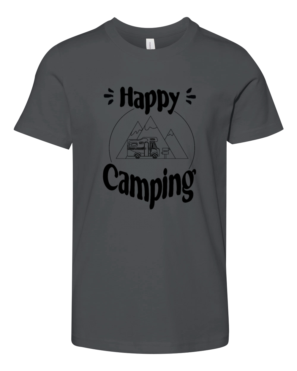 Happy Camping - happy cool graphic design Youth Unisex Jersey Tee