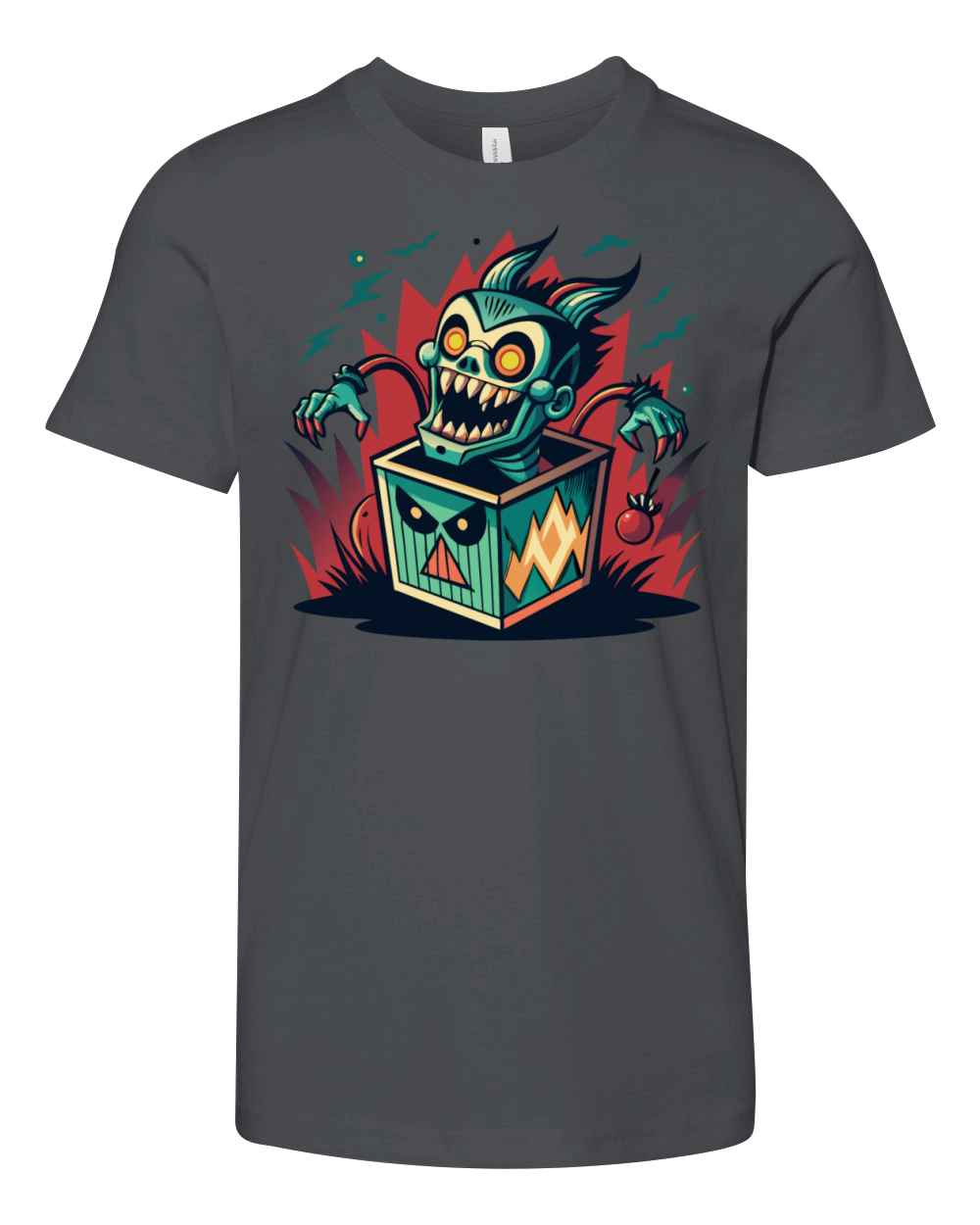 Monster Jack-in-the-Box - Retro Horror Fun Youth Unisex Jersey Tee