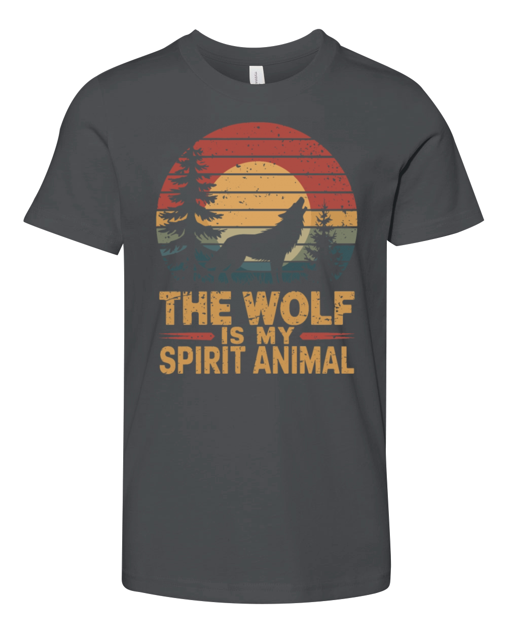 The Wolf Is My Spirit Animal Howling Wolf Youth Unisex Jersey Tee