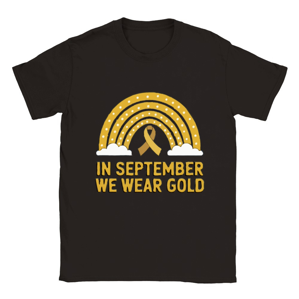 September Gold Awareness Vintage T shirt Classic Kids Crewneck T-shirt