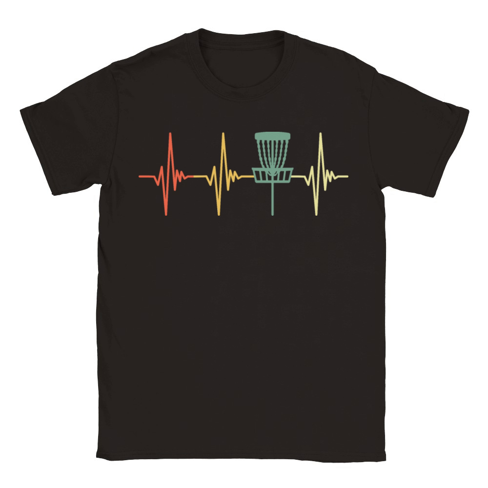 Vintage Disc Golf Retro Heartbeat Classic Kids Crewneck T-shirt
