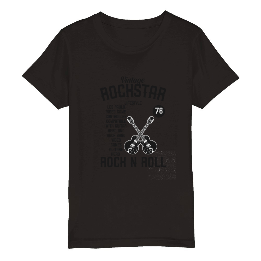 T-shirt aile de guitare rock n Roll Organic Kids Crewneck T-shirt