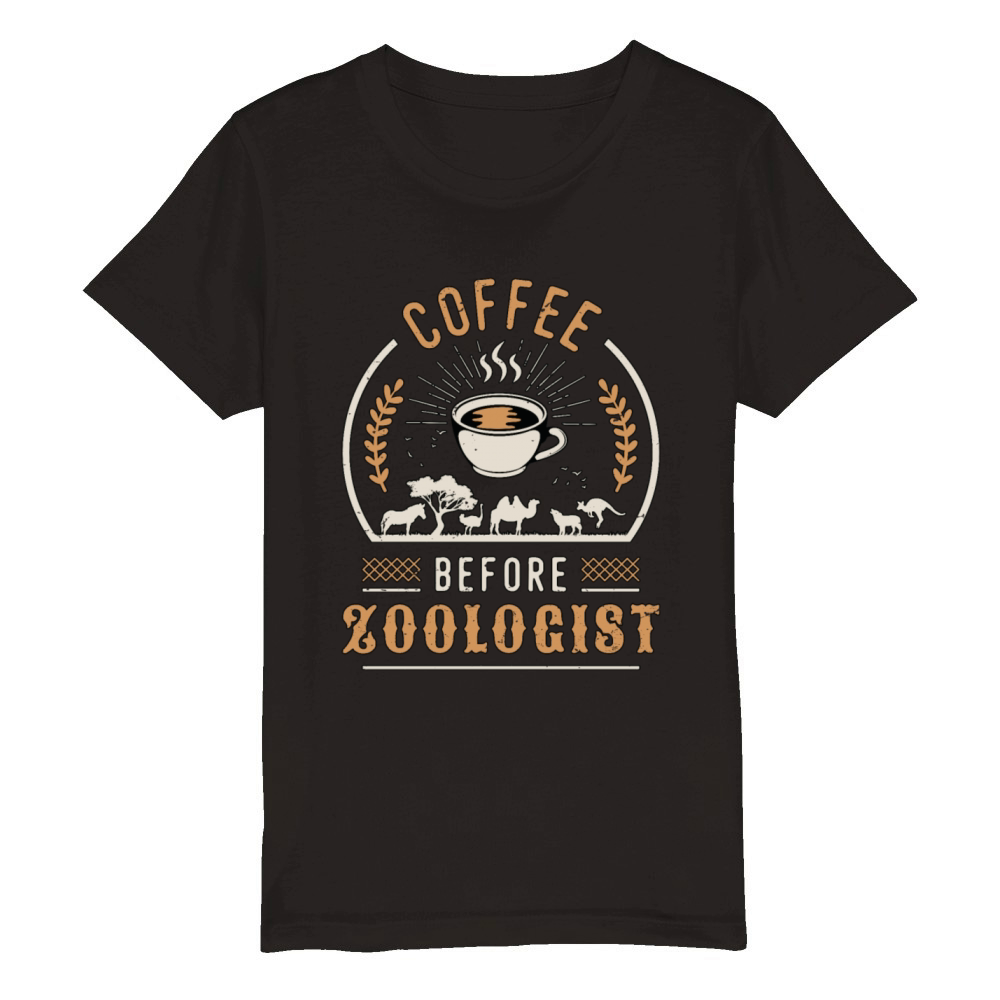 Zoologist Coffee Before Ornithologist Coffee Lover Organic Kids Crewneck T-shirt