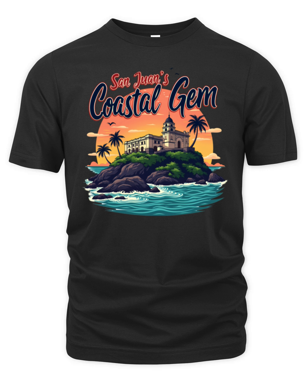 San Juan El Morro Puerto Rico Sunset Organic Unisex T-shirt