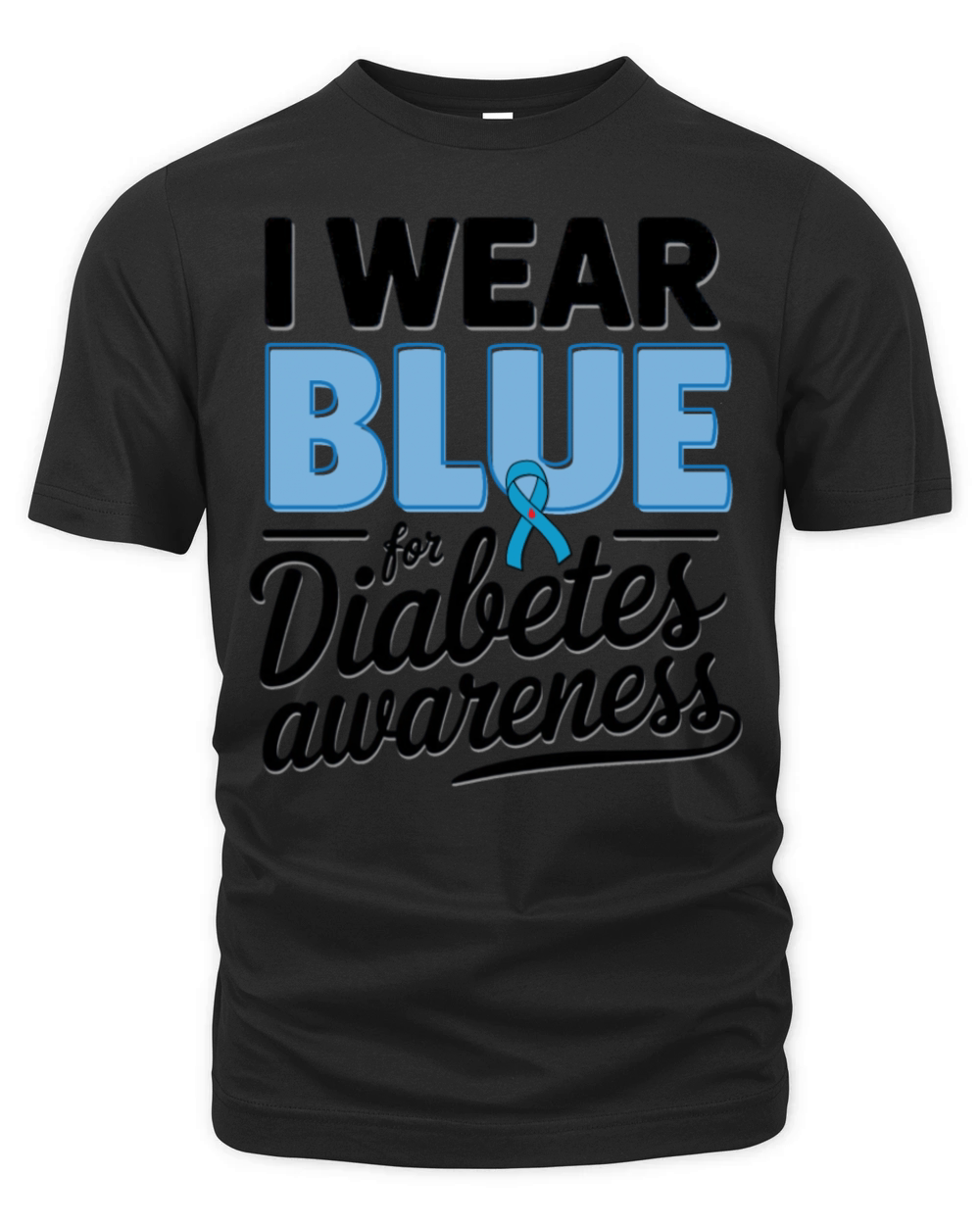 Support Diabetes Awareness I Wear Blue Design Organic Unisex T-shirt