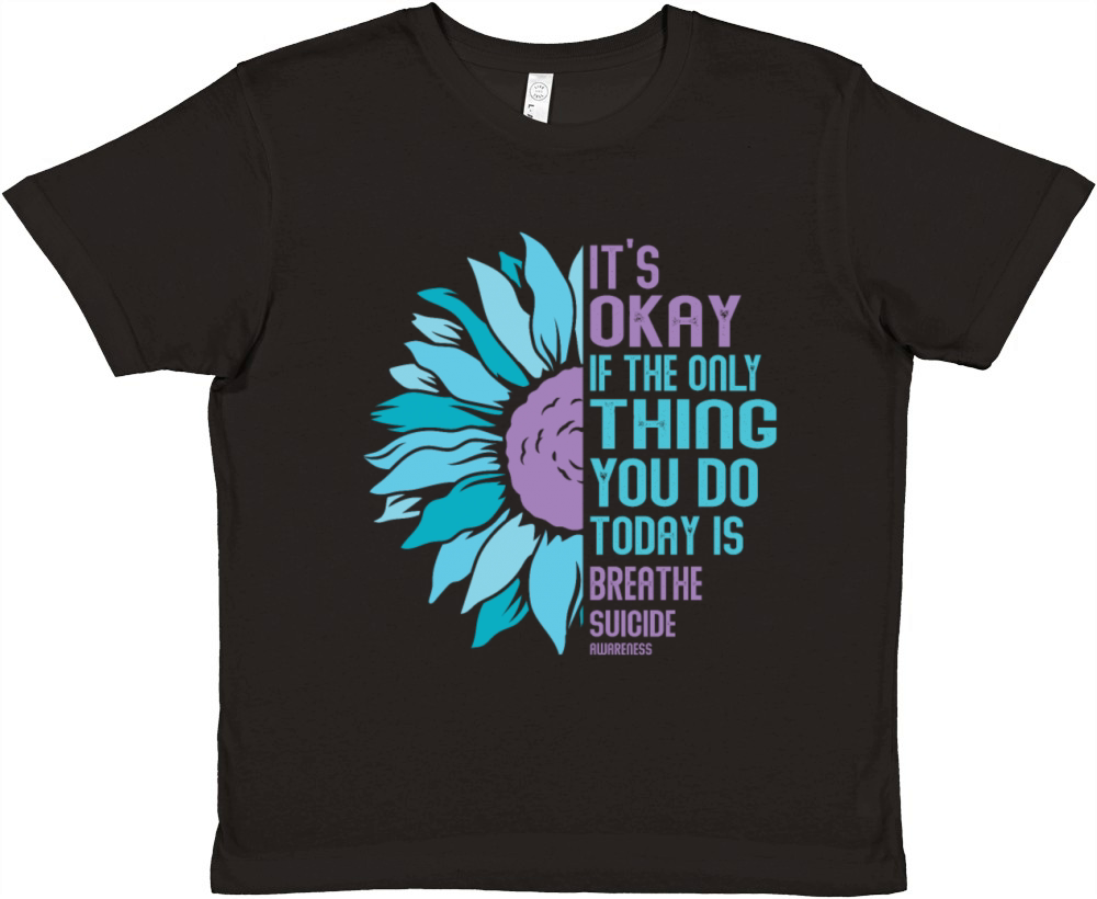 Mental Health Warrior Purple and Teal Premium Kids Crewneck T-shirt