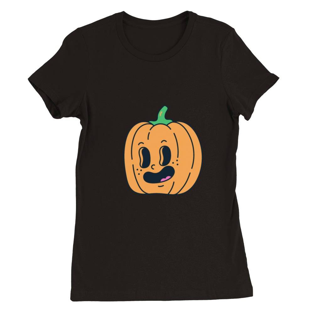 Funny vintage pumpkin face Premium Womens Crewneck T-shirt