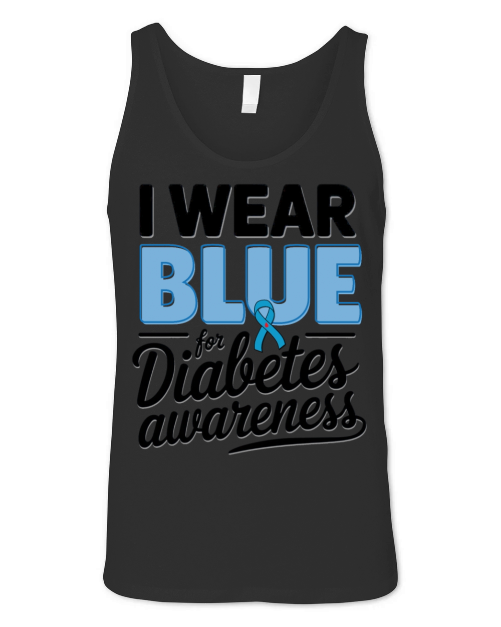 Support Diabetes Awareness I Wear Blue Design Unisex Jersey Tank