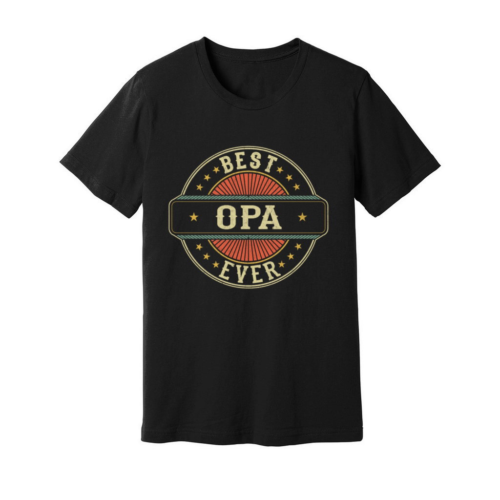 Best Opa Ever Retro Vintage Grandpa Fathers Day Unisex Jersey Tee