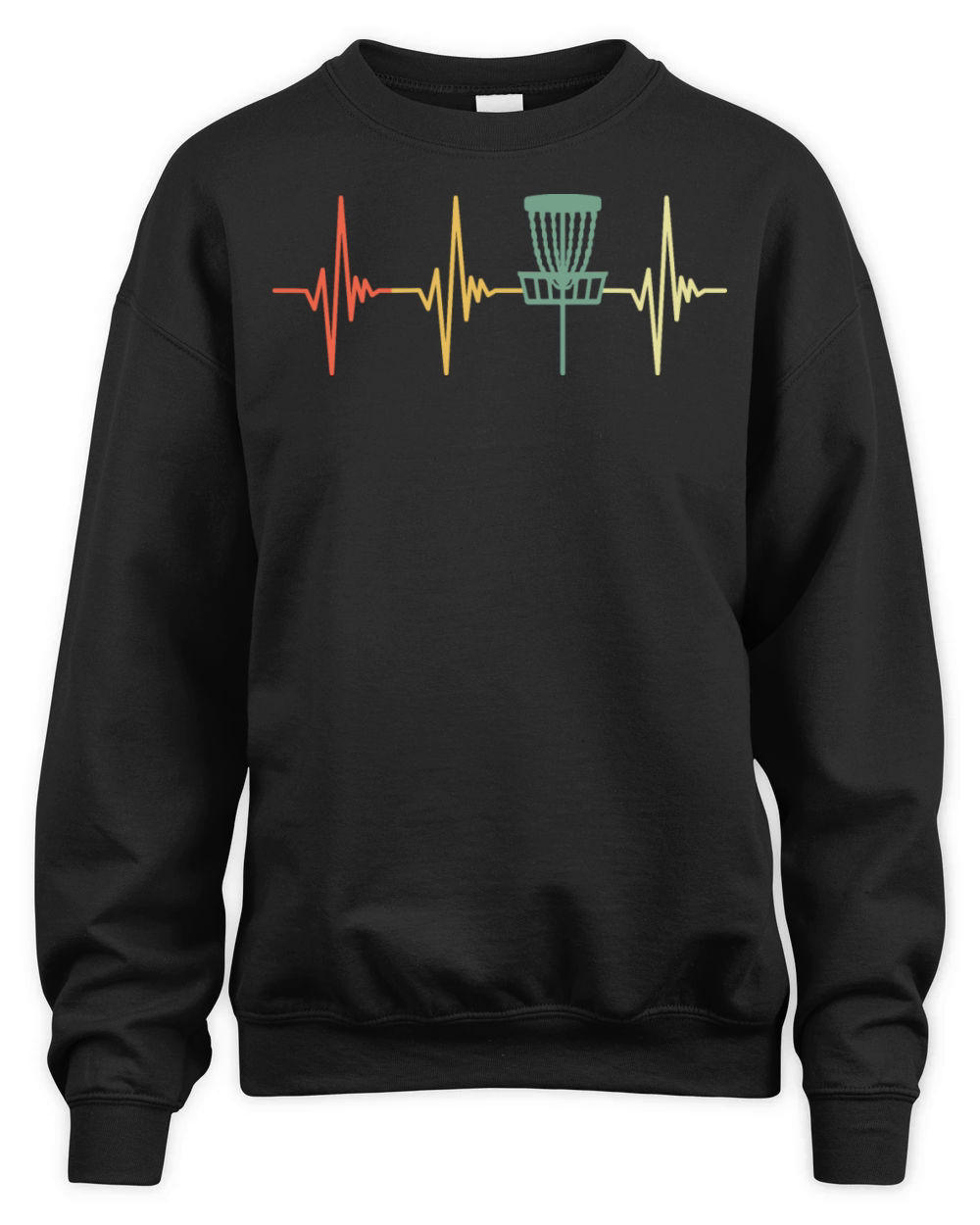 Vintage Disc Golf Retro Heartbeat Unisex Premium Crewneck Sweatshirt