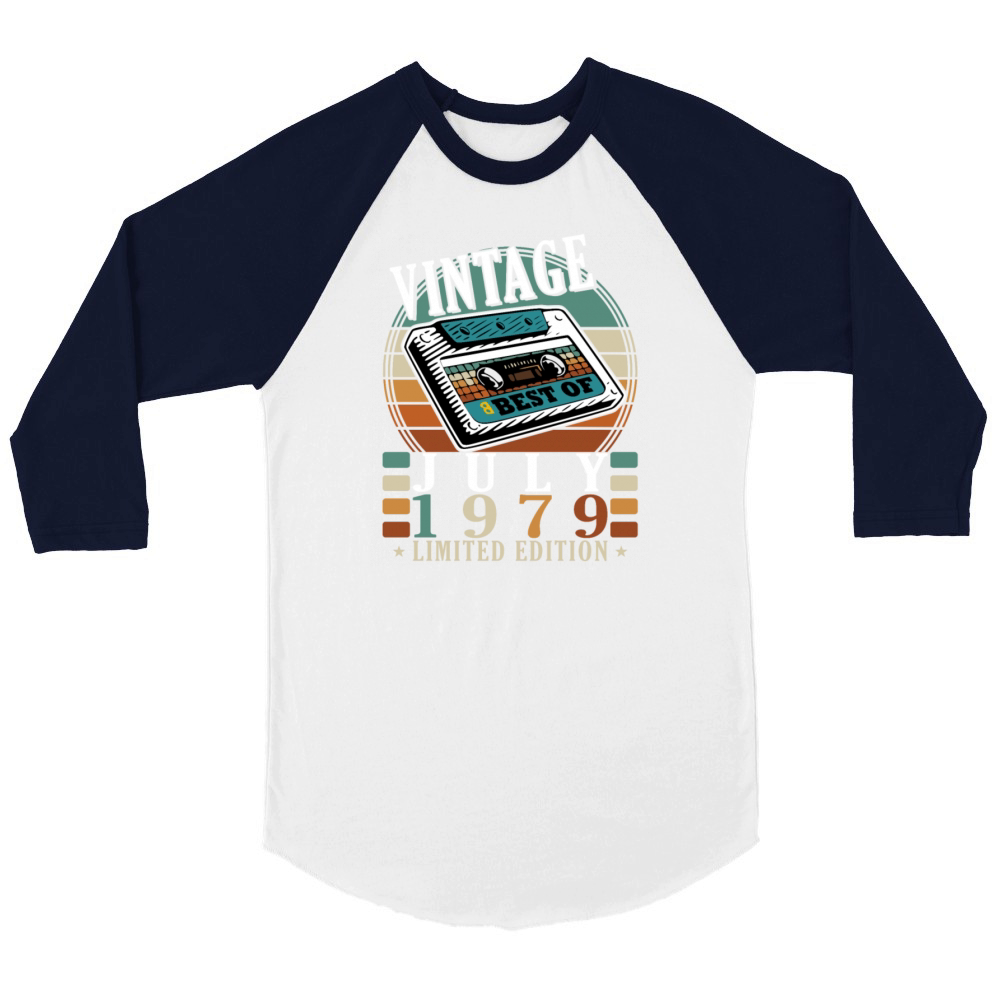 45th birthday 45 years July 1979 Unisex ¾ sleeve Raglan T-shirt