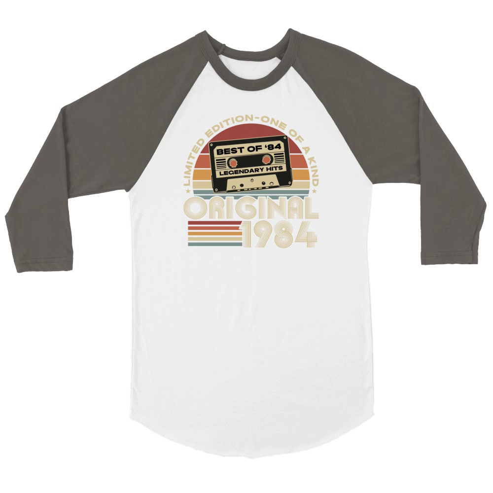Original 1984 Vintage Retro 40th Birthday Unisex ¾ sleeve Raglan T-shirt