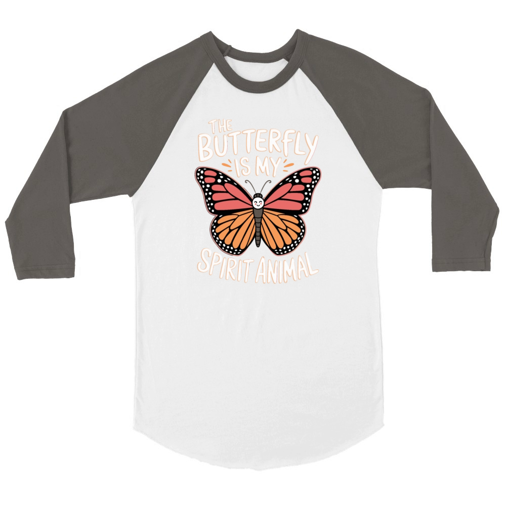The Butterfly Is My Spirit Animal Unisex ¾ sleeve Raglan T-shirt