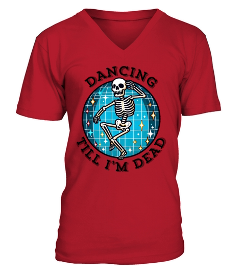 Skeleton Disco Dancer V-Neck T-shirt