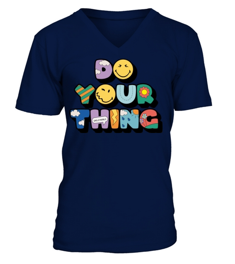 SmileyWorld Do Your Thing Colourful Letters V-Neck T-shirt