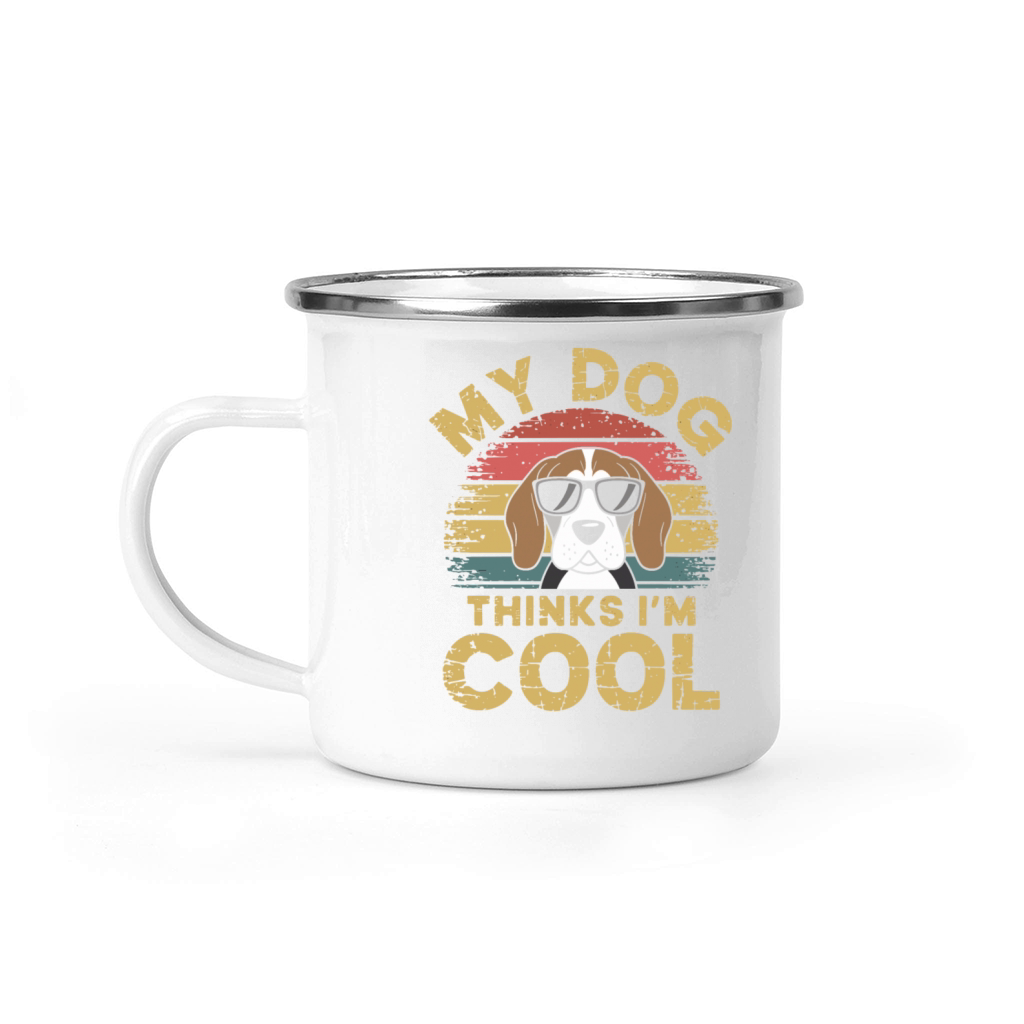 Beagle My Dog Thinks Im Cool Camping Mug