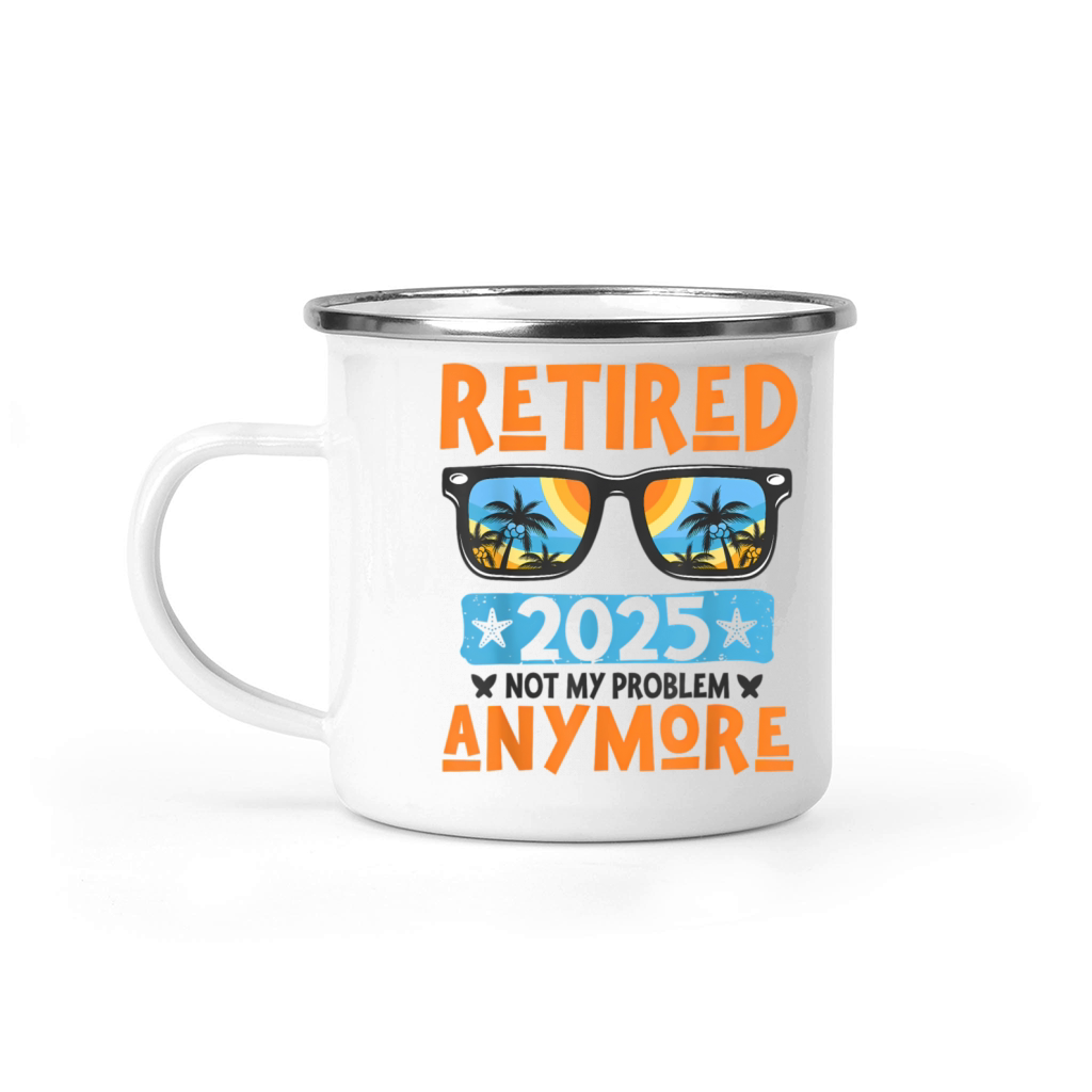 Vintage retired 2025 not my problem anymore Camping Mug