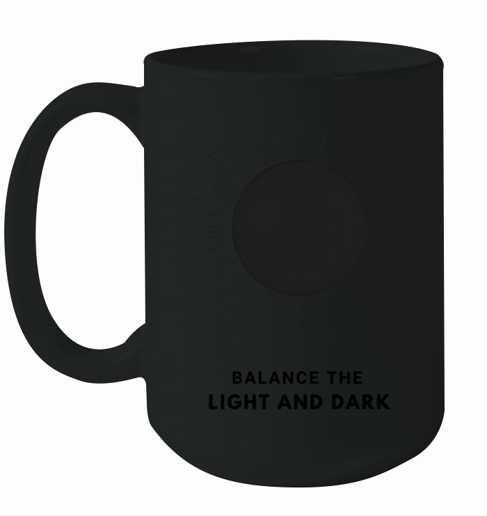 Balance Light And Dark Black Minimal Ceramic Mug