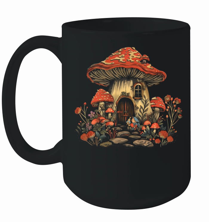 Cottagecore Aesthetic Mushroom House Elf Vintage G Ceramic Mug