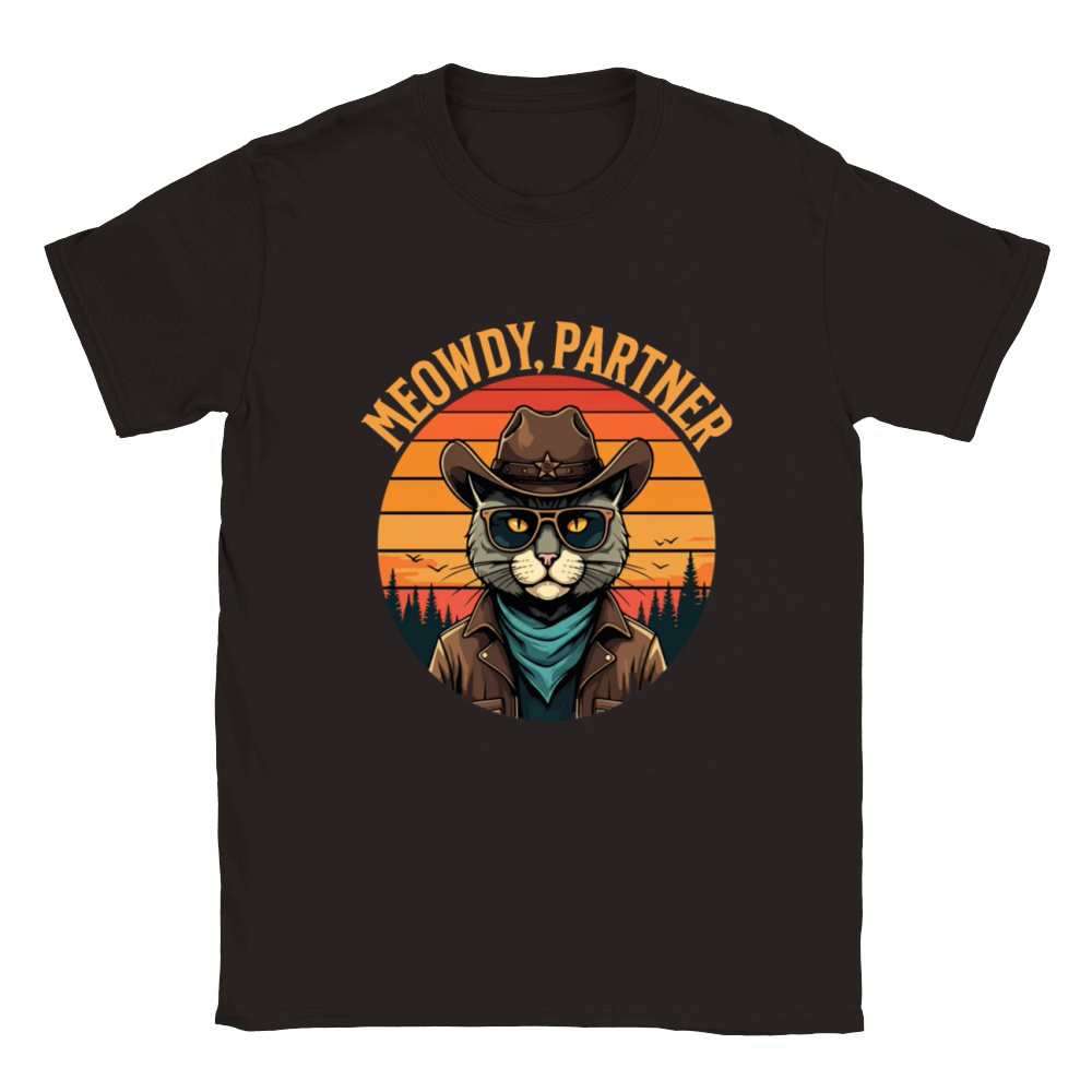 Meowdy Partner Cowboy Cat Classic Kids Crewneck T-shirt