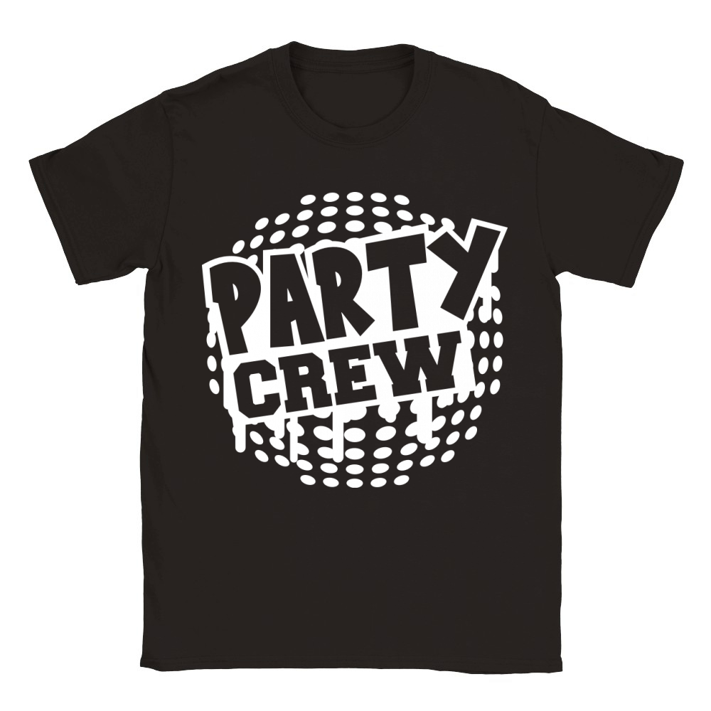 Party Crew Team Fun Friends Group Member Text Logo Classic Kids Crewneck T-shirt