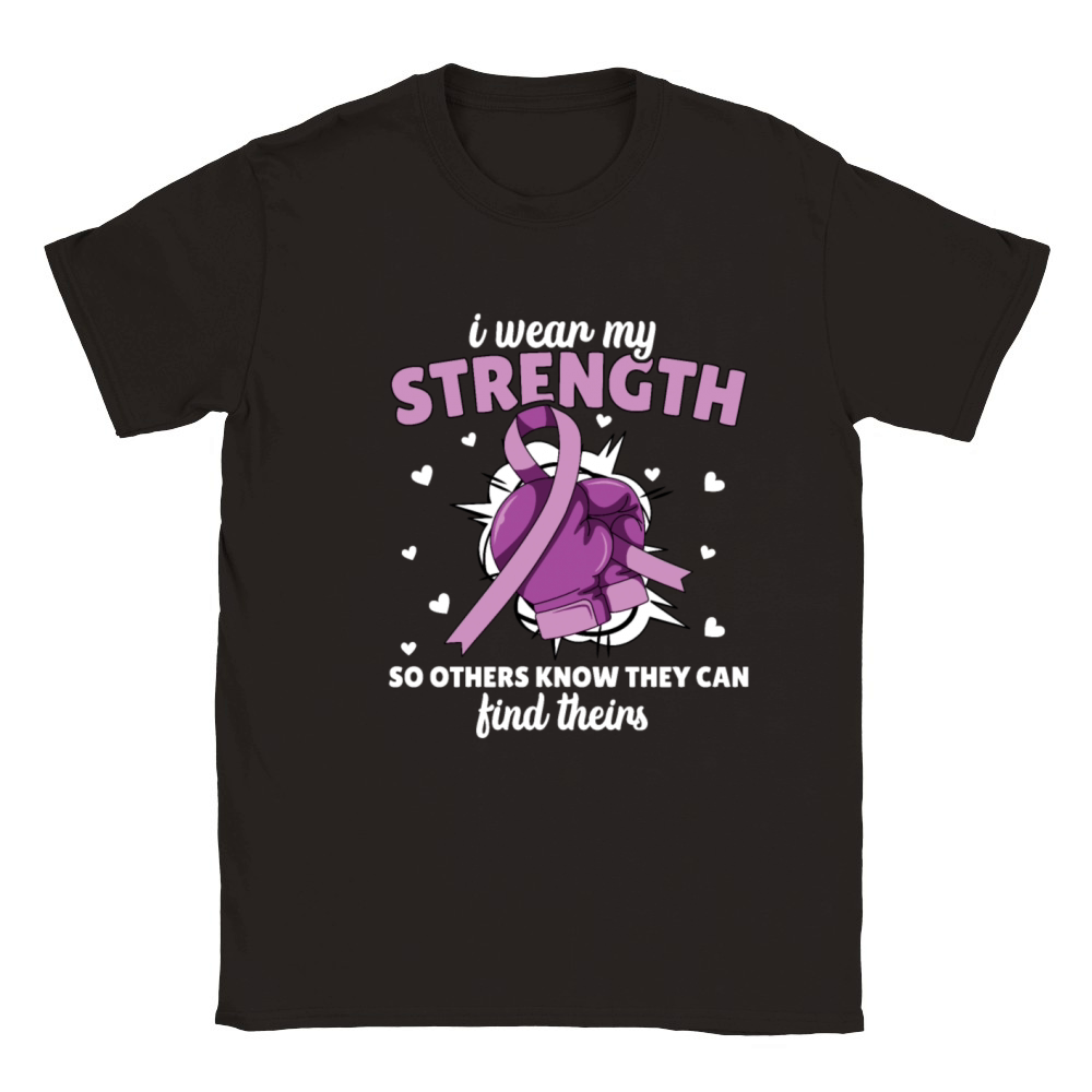 Violence awareness purple ribbon shirt design Classic Kids Crewneck T-shirt
