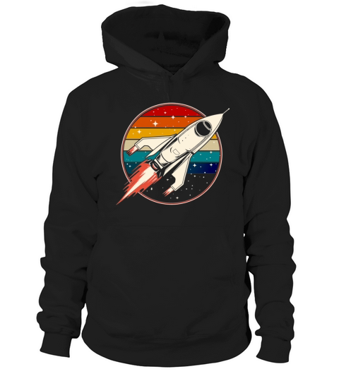 Retro Rocket Space Ship Vintage Hoodie Unisex