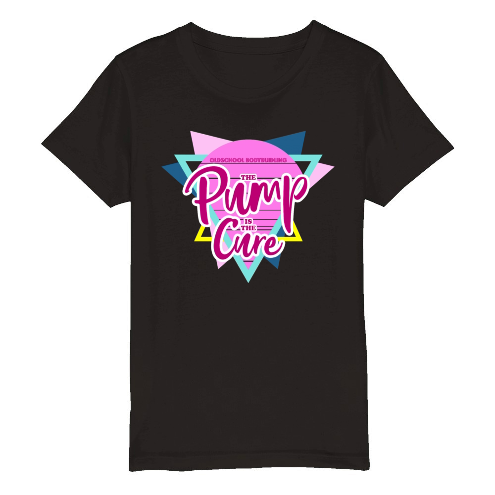 Oldschool Bodybuilding Vintage Pump Cure Organic Kids Crewneck T-shirt