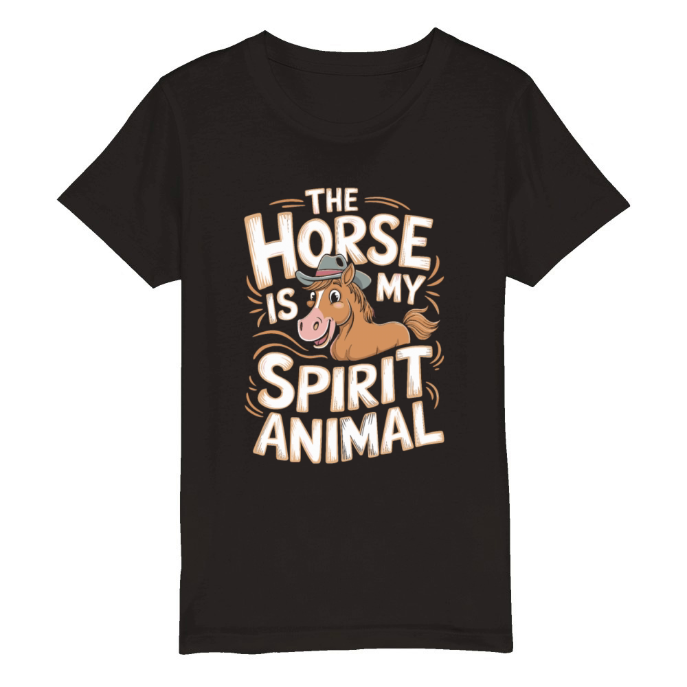 The Horse Is My Spirit Animal Organic Kids Crewneck T-shirt